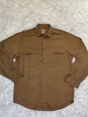 Banana Republic Vintage Mens Button Front Flannel Shirt Medium M Cotton Brown